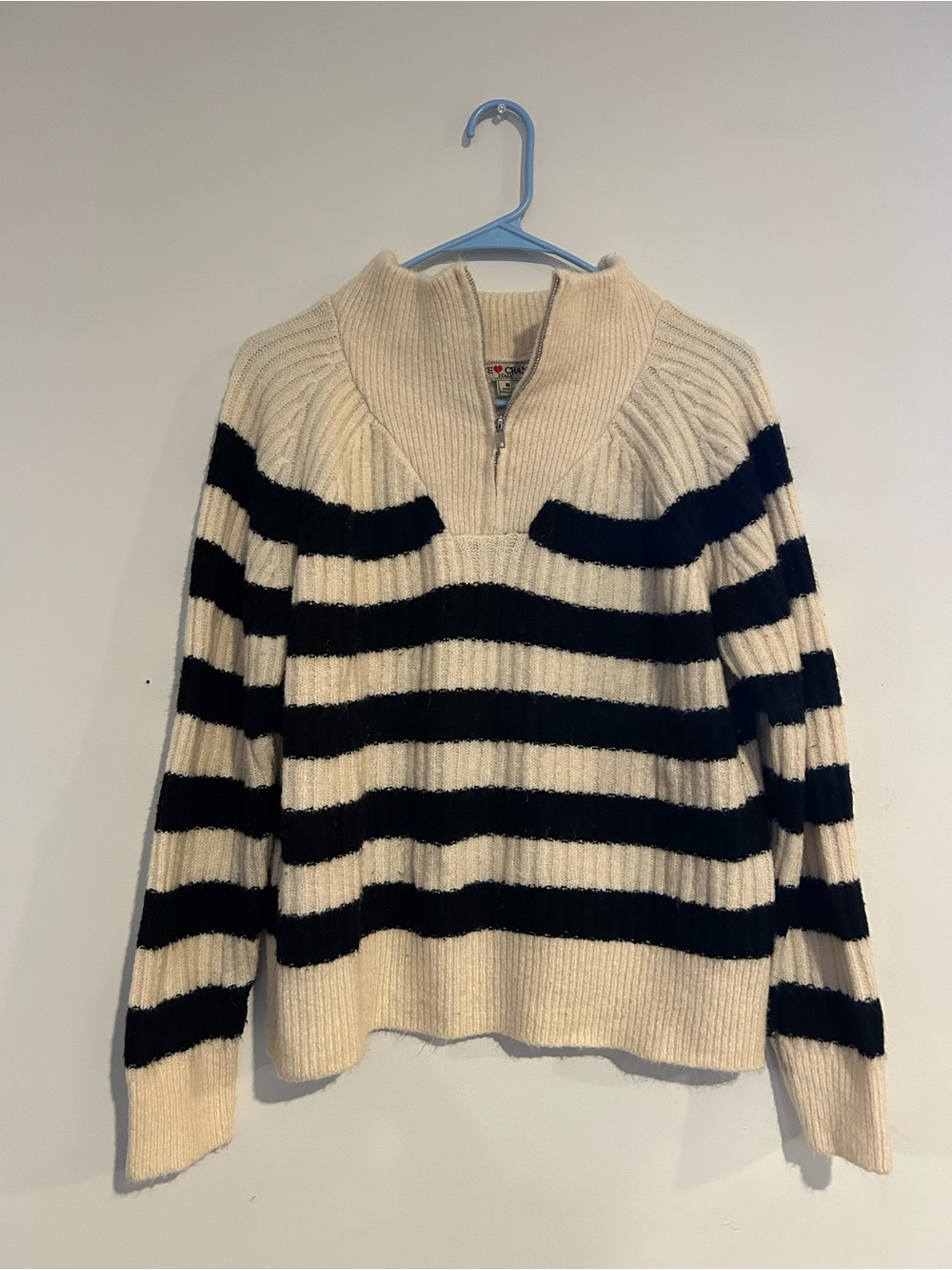 Love Change Italy Striped Quarter Zip